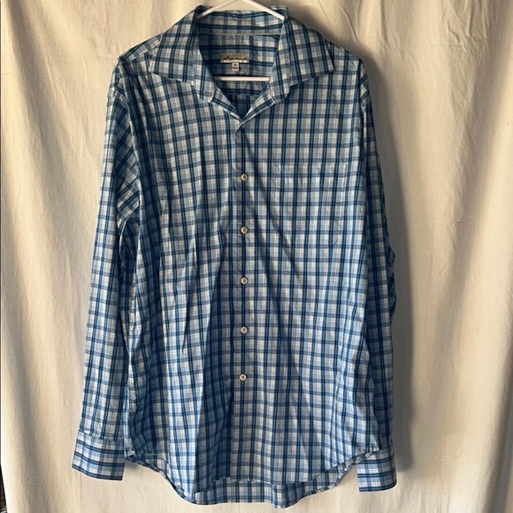 Peter Millar Other - Peter Millar Men's Blue and White Plaid Shirt